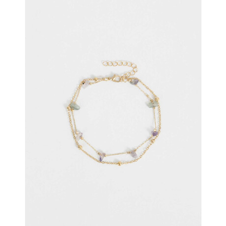 Tobillera Layer Piedras Dorado