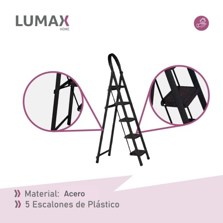 Escalera Tijera 5 Escalones De plastico Negro