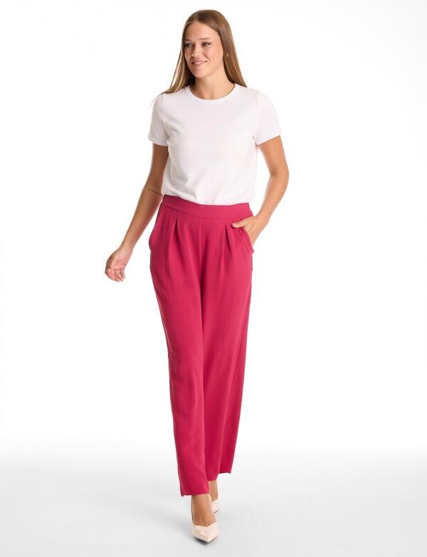 Palazzo Wide Leg Pinzas FUCSIA