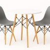 Juego de comedor Con Mesa Circular de 80cm + 2 Sillas Eames Gris