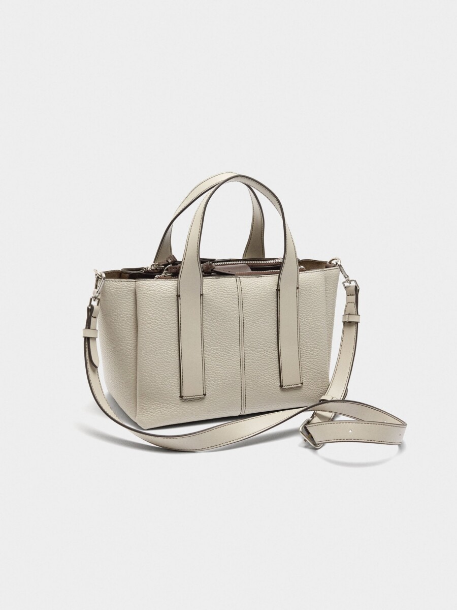 Bolso Tote Con Textura crudo