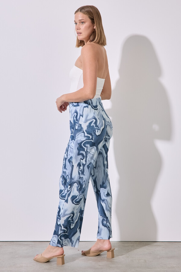 Pantalon Plisado AZUL/MULTI