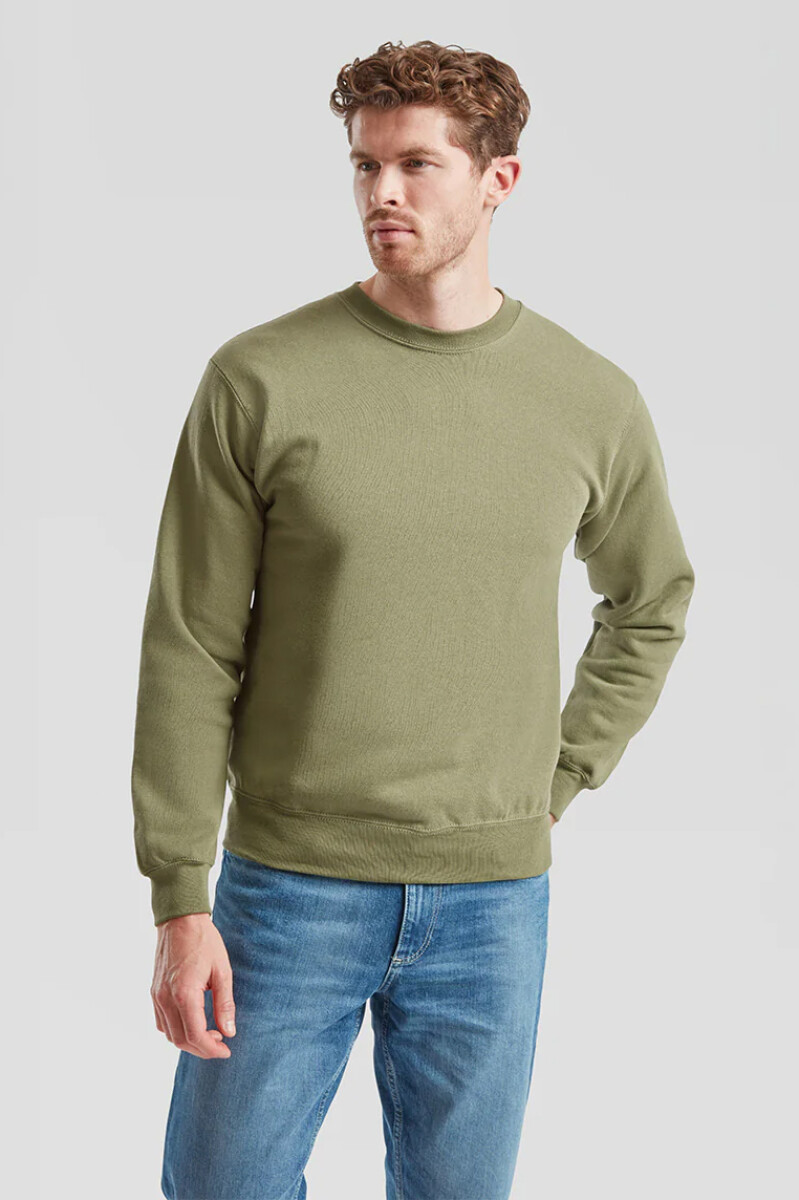 Buzo deportivo clásico escote redondo - UNISEX - Verde oliva 