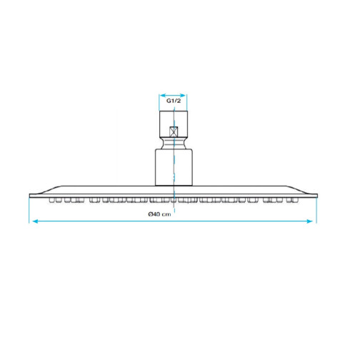 ROSETA 40CM ACERO INOX REDONDA BAÑO BRILLO 000