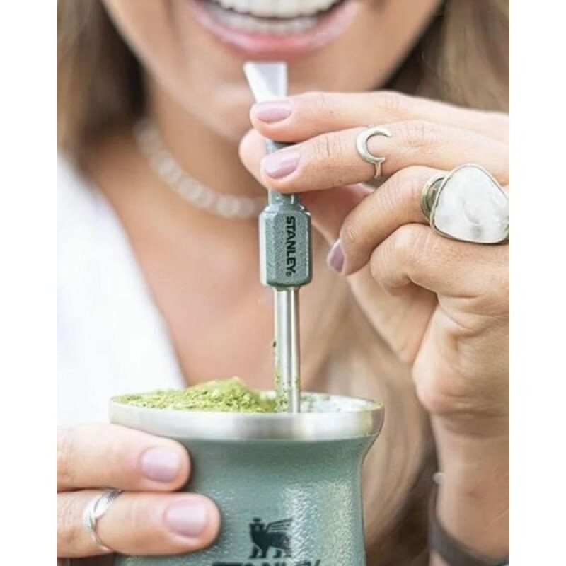 Bombilla en Acero Inoxidable Stanley Spoon Diseño de Flujo Constante Verde