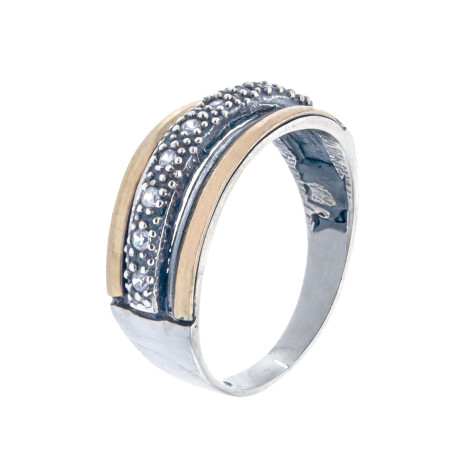 Anillo de plata 925, double y circonias Anillo de plata 925, double y circonias