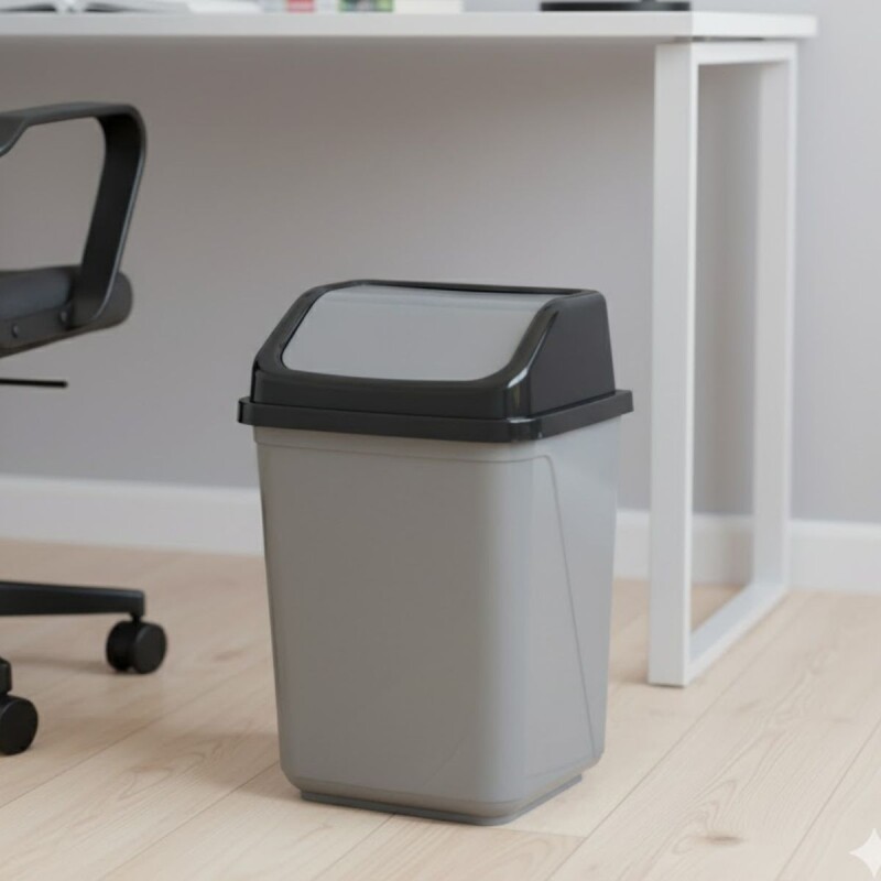 Tarro de residuos 20L con tapa vaivén GRIS