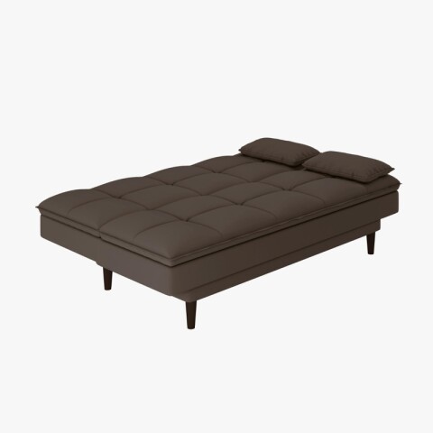 SILLON SOFACAMA LIVERPOOL con asiento reclinable en tela suede con cojines - Marrón SILLON SOFACAMA LIVERPOOL con asiento reclinable en tela suede con cojines - Marrón