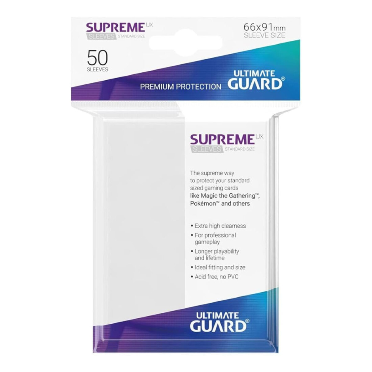 Ultimate Guard Supreme UX - 50 Sleeves Standard Size - Matte White 