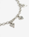 Collares Cortos Metal Collar Corto Corazones - Plateado Rodio