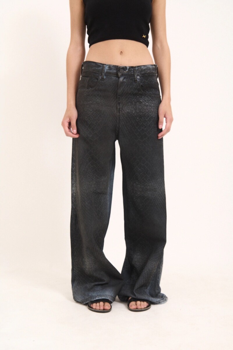JEAN OVER BAGGY SNAKE Negro