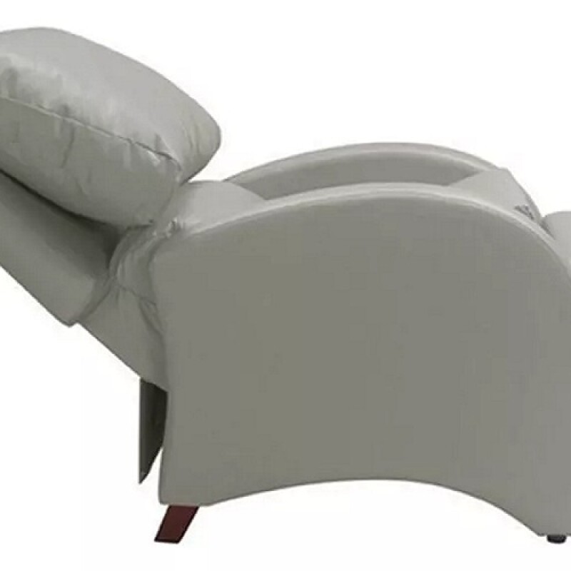 Poltrona reclinable manual tapizado en sintetico gris claro Poltrona reclinable manual tapizado en sintetico gris claro