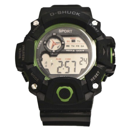 Reloj Deportivo de Pulsera Waterproof Pantalla Luz p/ Hombre Verde