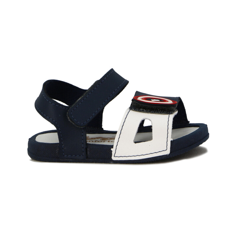 Pe Com Pe Sandalia Niño C/velcro Capitan America Marino-blanco