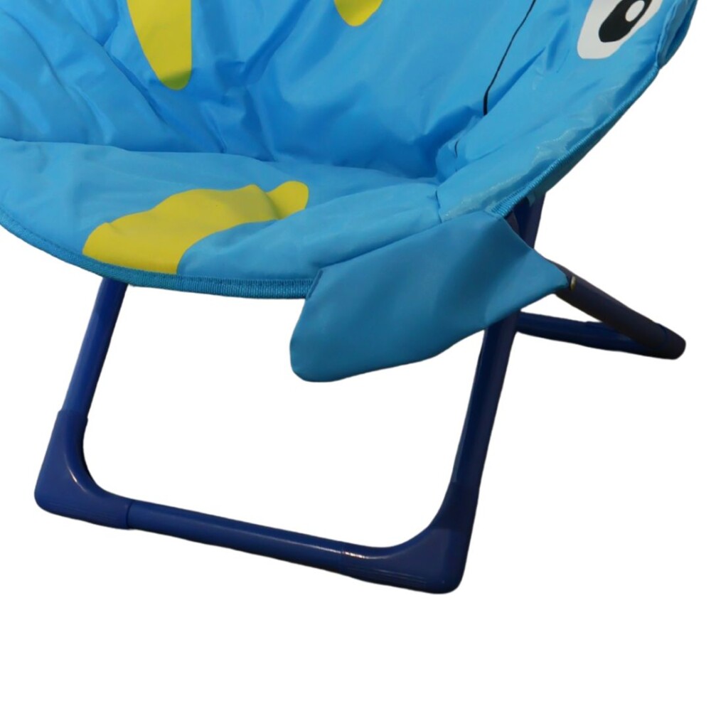 Silla Honguito Infantil Plegable de Metal Pez Azul