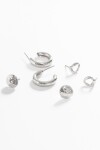 Set de caravanas pin plateado