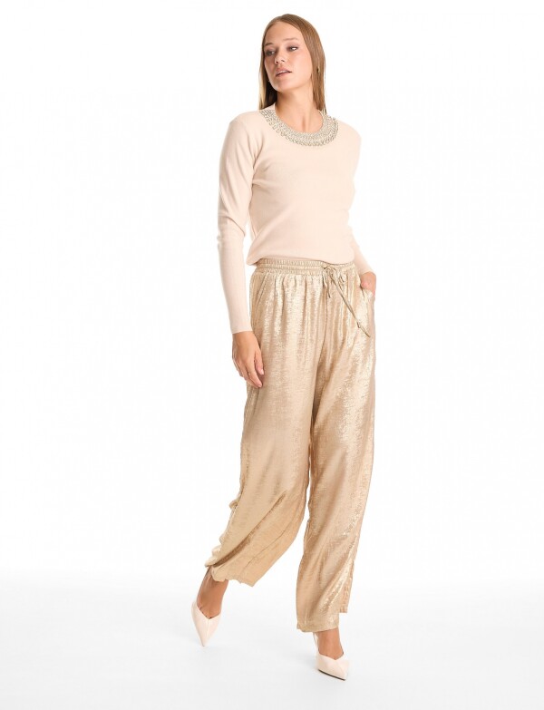 Pantalon Brillo DORADO