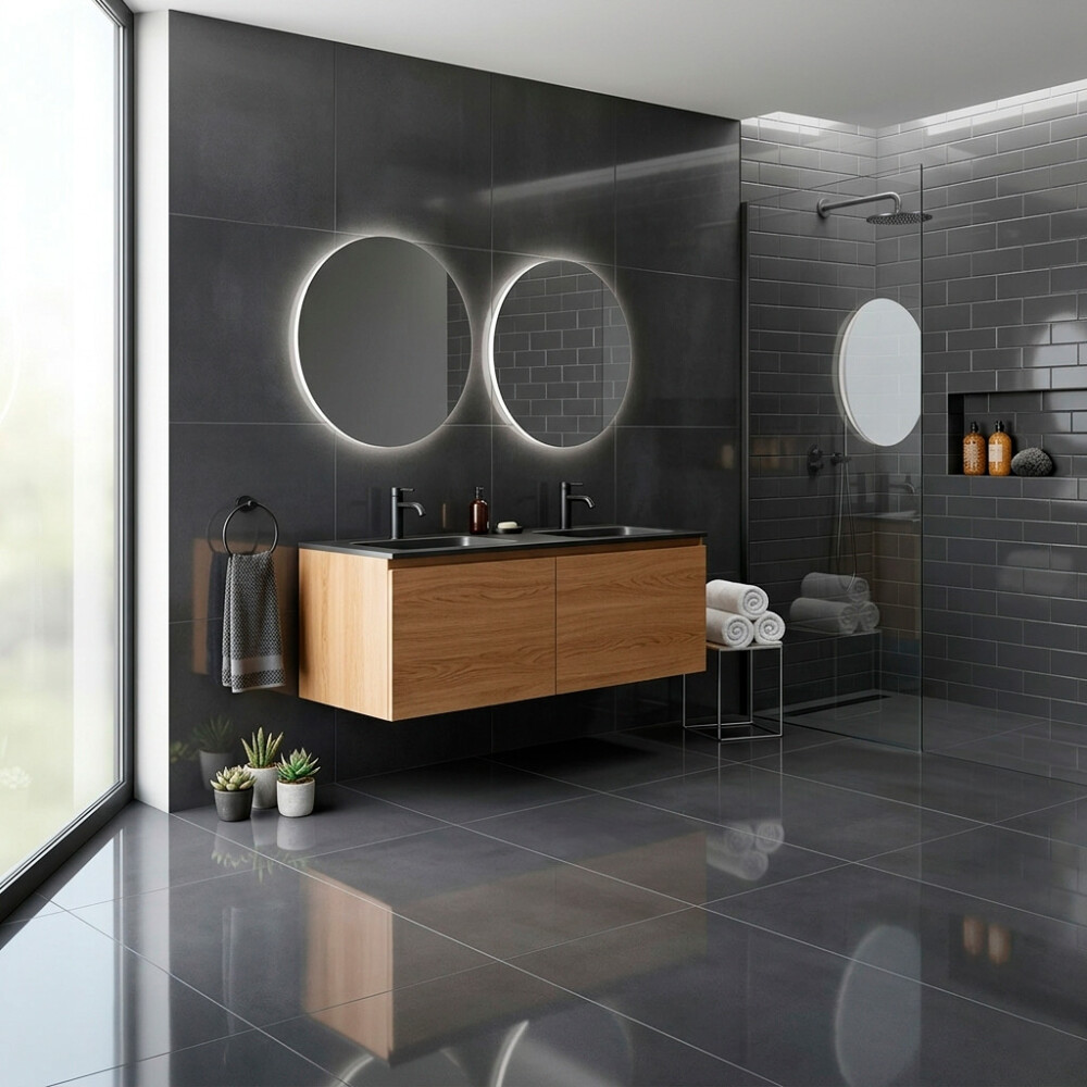 PORCELANATO PLAIN ANTHRACITE POL -X 60X60 CM Porcelanato Plain Anthracite Pol -x 60x60 Cm