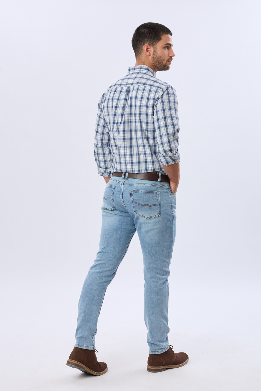 PANTALÓN DE JEAN SKINNY Celeste