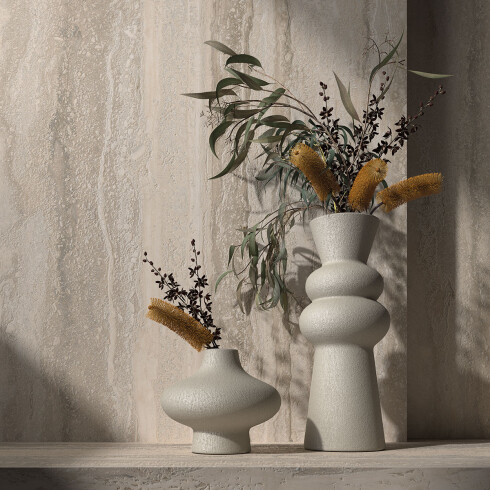 PORCELANATO PARA PISO Y PARED DE 60X120 MATE CON TEXTURA RECTIFICADO SERIE TRAVERTINO GAMAS DE BEIGE