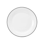 PLATO MESA D26CM BLANCO C/BORDE NEGRO PORCELANA PLATO MESA D26CM BLANCO C/BORDE NEGRO PORCELANA