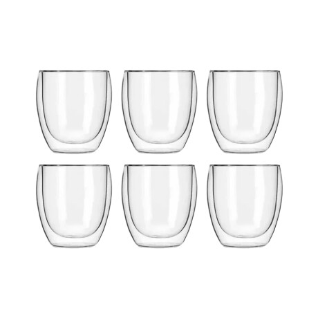 Set x6 Pocillo Doble Vidrio de 150 Ml Sc
