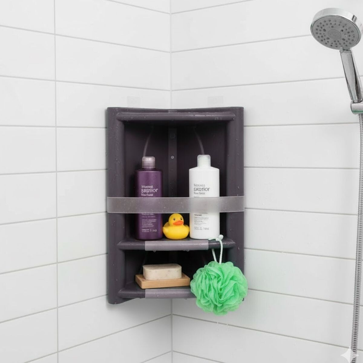 Esquinero para ducha - NEGRO 