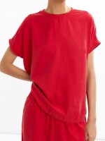 Camiseta Lisa 100% Lyocell rojo