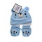 Gorro y botines en algodón para bebé 0-6m Osito Azul