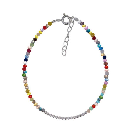 Pulsera De Plata 925 Cuentas De Acrílico