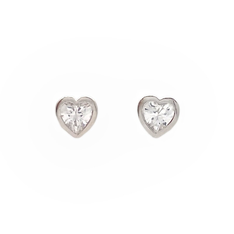 Caravanas Corazón-Plata 925-Piedra Zirconia-CA3033 Conpiedra