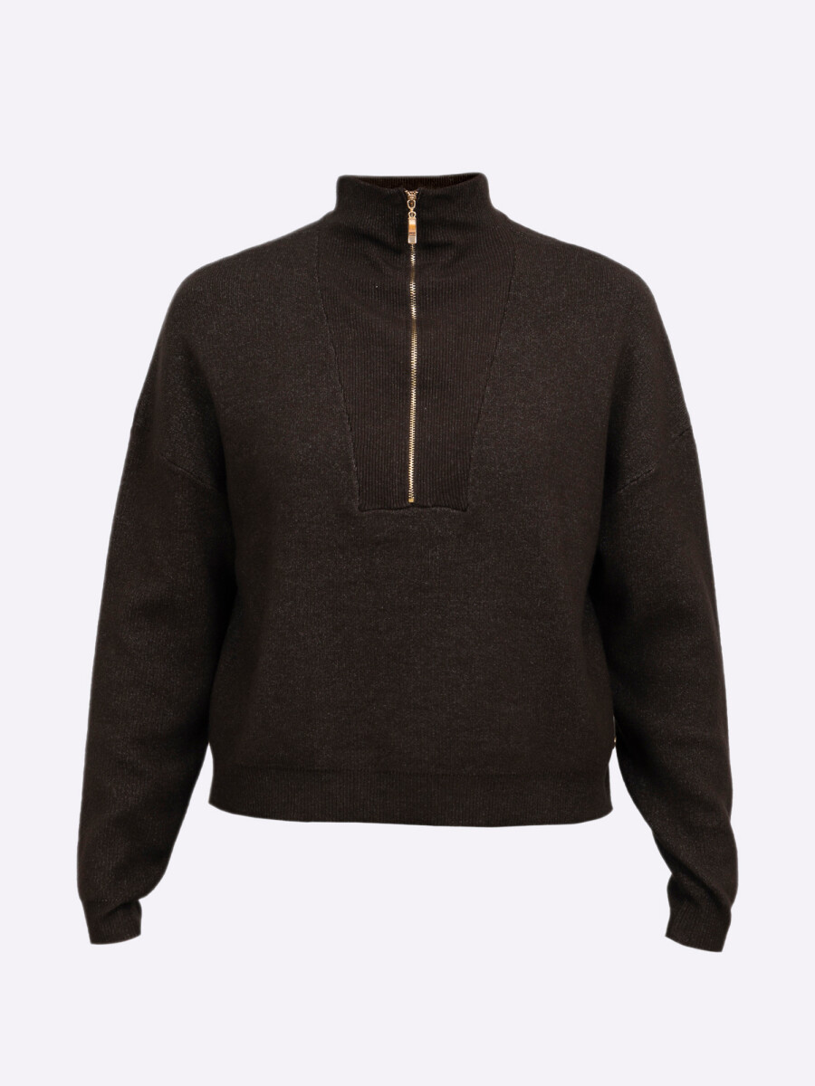Sweater cierre - marron 
