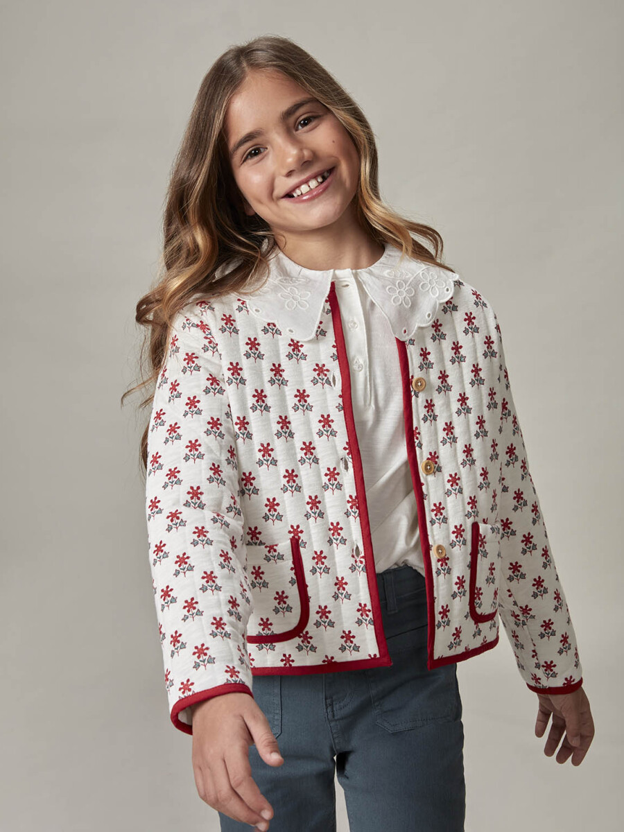 Sudadera Con Acolchada Blanco Roto