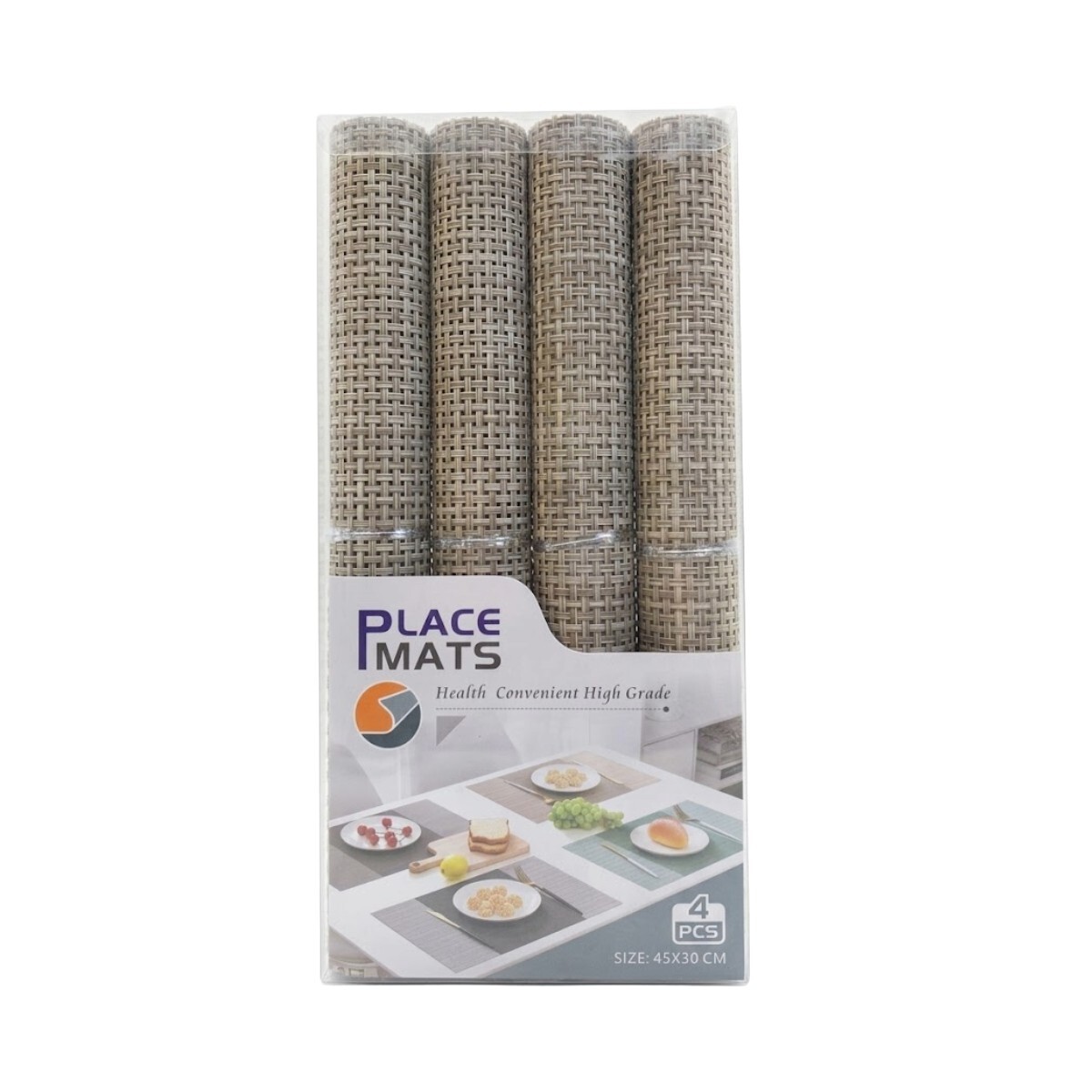 SET INDIVIDUAL RECT BEIGE COMB 30X45CM 4PZAS 
