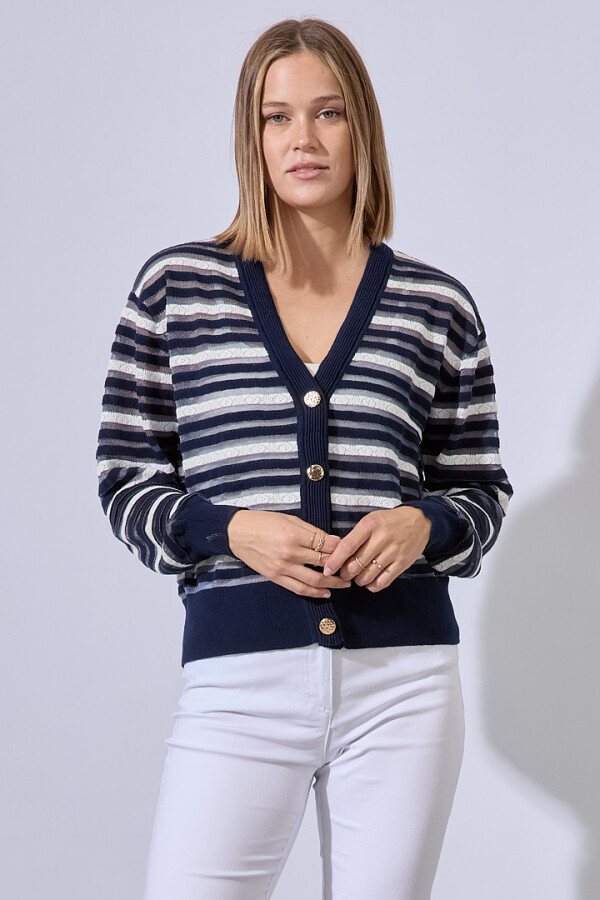 Cardigan Stripes AZUL/MULTI