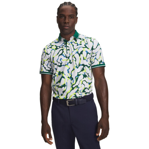 UA ArmourDry Print Rib Polo-WHT WHT-101