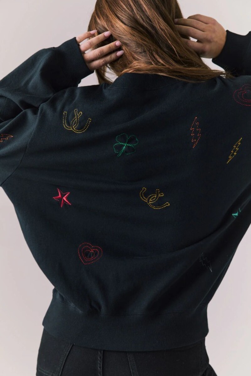 COTTON FLEECE CASBAH PULLOVER Negro