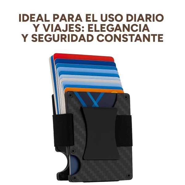 Billetera Tarjetero Bloqueo Rfid Anti Clonación Calidad Variante Color Negro Labrado