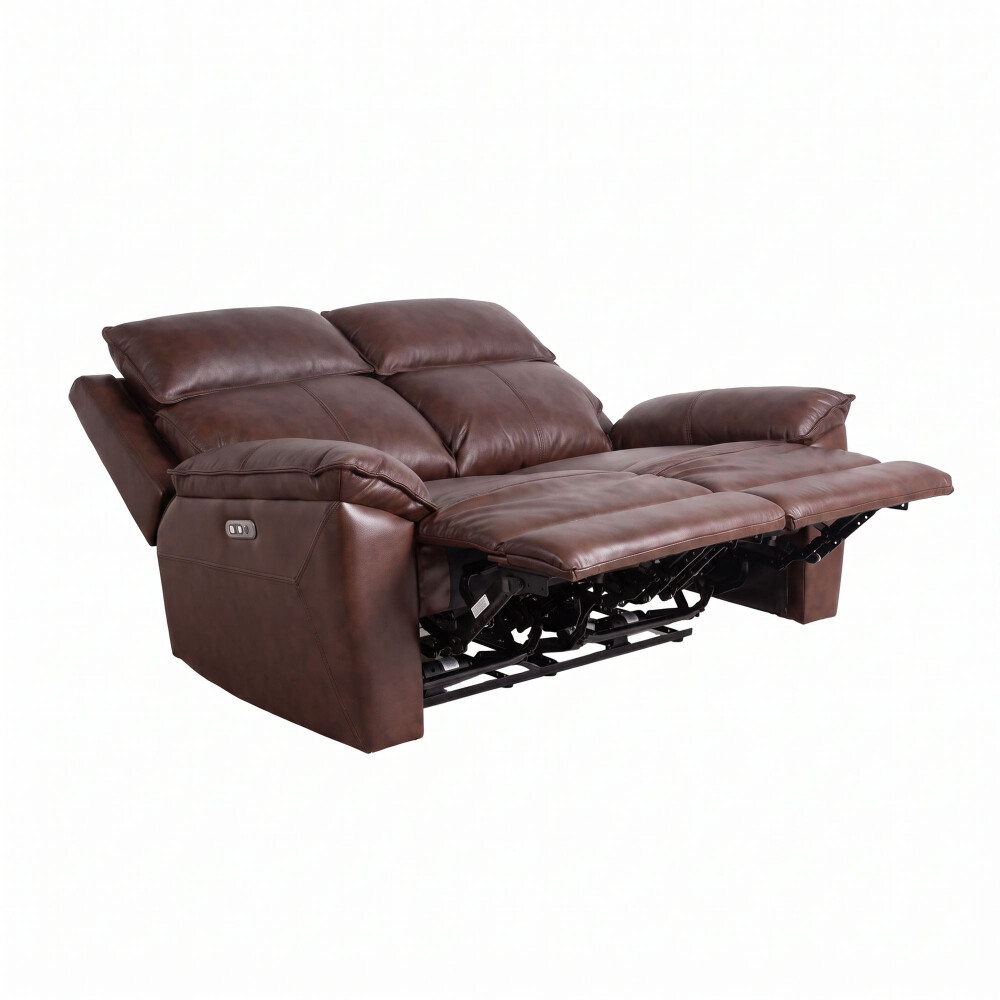 RECLINER ELÉCTRICO 2 CUERPOS CUERO-Y-SIMIL-CUERO MARRON JOSHUA