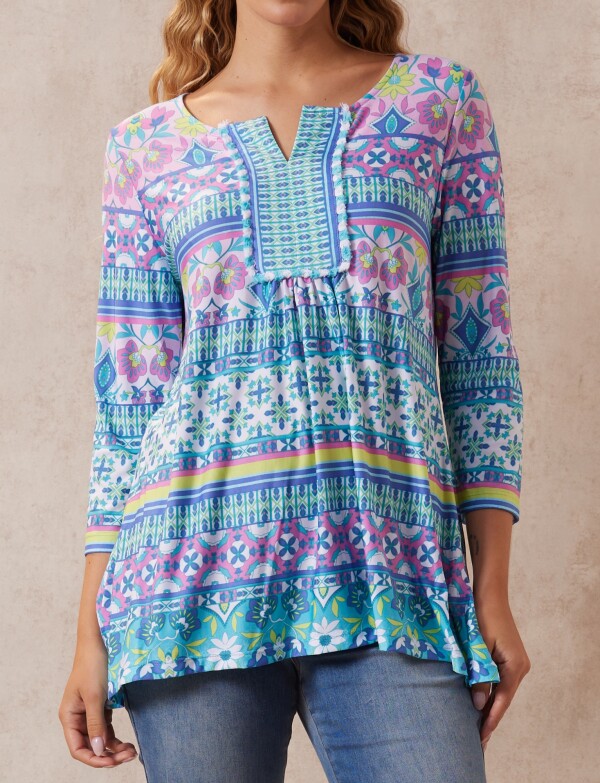 Blusa Print Flecos MULTI/ROSA