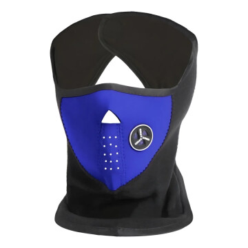 Tapaboca Máscara Cubre Cuello Para Moto Térmica Neopreno Color Negro Azul