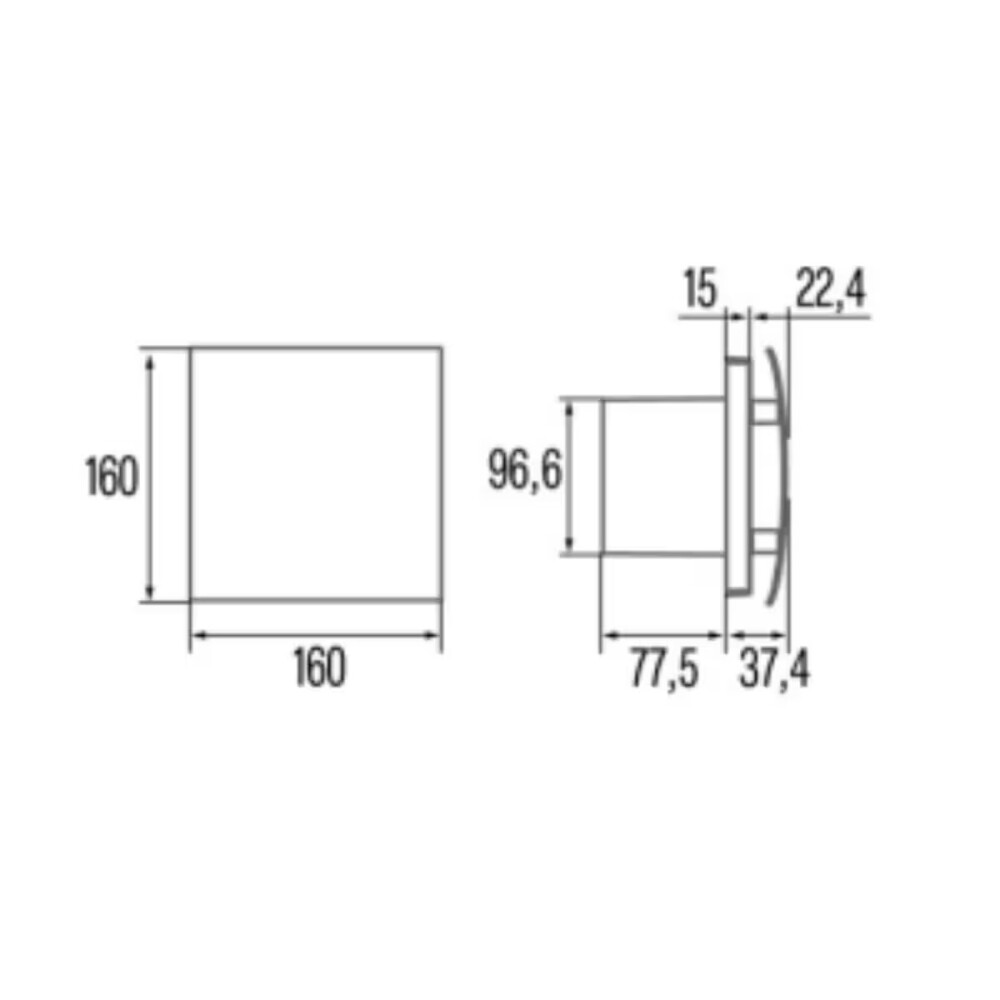 Extractor de baño UC-10 Std. Black Silentis 10w Extractor De Baño Uc-10 Std. Black Silentis 10w