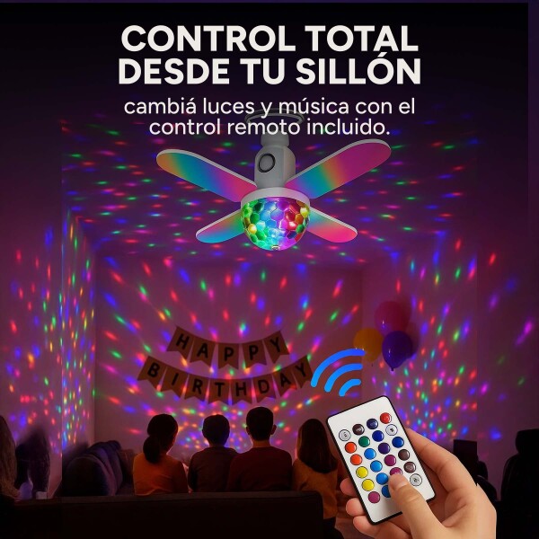 Lampara Led Colores Blutooth Música Parlante Control Luz Rgb Color Blanco