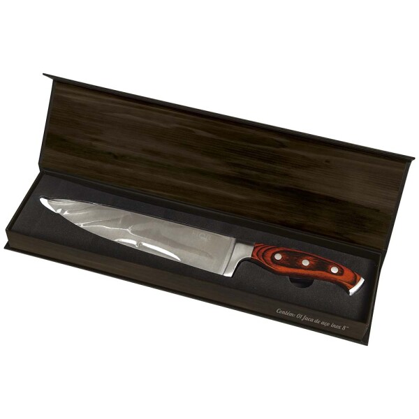 CUCHILLA 8” MANGO MADERA PREMIUM MARRON