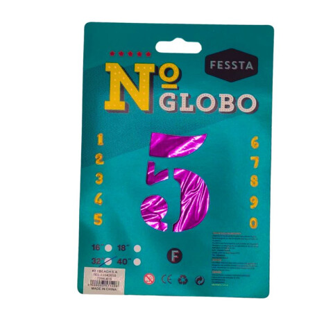 Globo Número Fessta 32" Fucsia CINCO