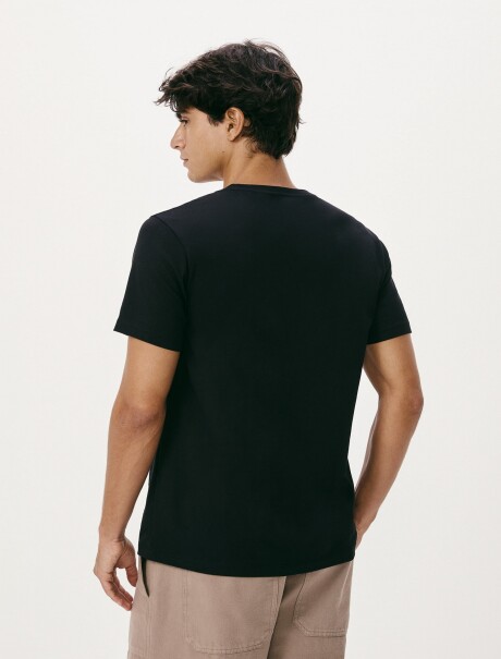 CAMISETA MANGA CORTA CON ESTAMPA NEGRO
