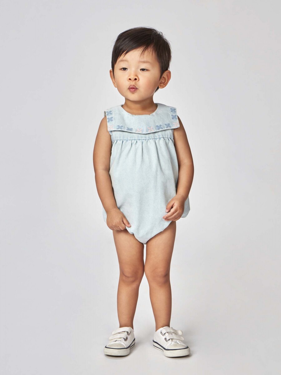 Ranita Denim Con Bordados Piedra