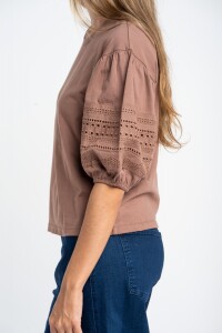 Remera Algodón Combinada Mocha