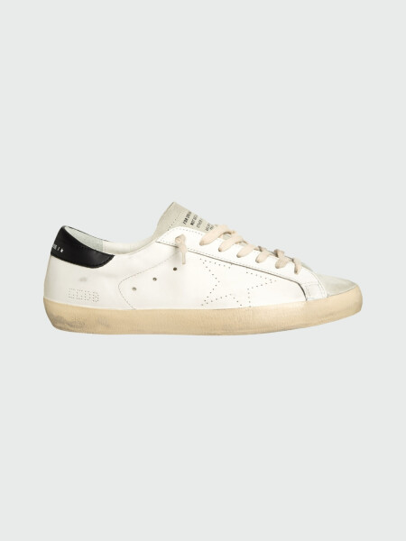 Golden Goose-Championes de cuero acordonados, Super Star Blanco