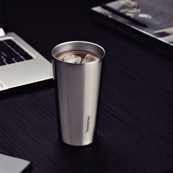 Vaso térmico plateado 420ml. "EXATA" -TRAMONTINA TF6705